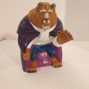 Vintage 1990's Disney Beauty and the Beast Plastic Hand Puppet Figure - Beast